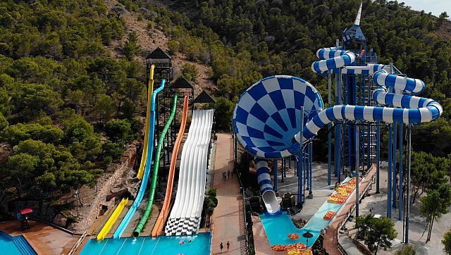 a huge water slide