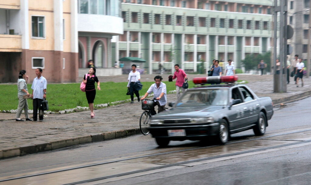 Street with North Koreans. 
