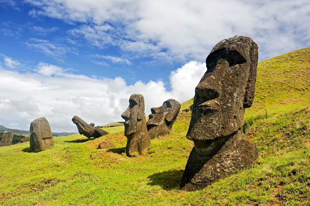 The real-life stone faces 🗿 on Easter Island. 
