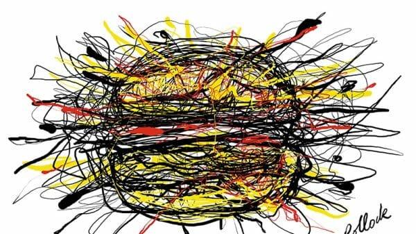 scribbled up burger