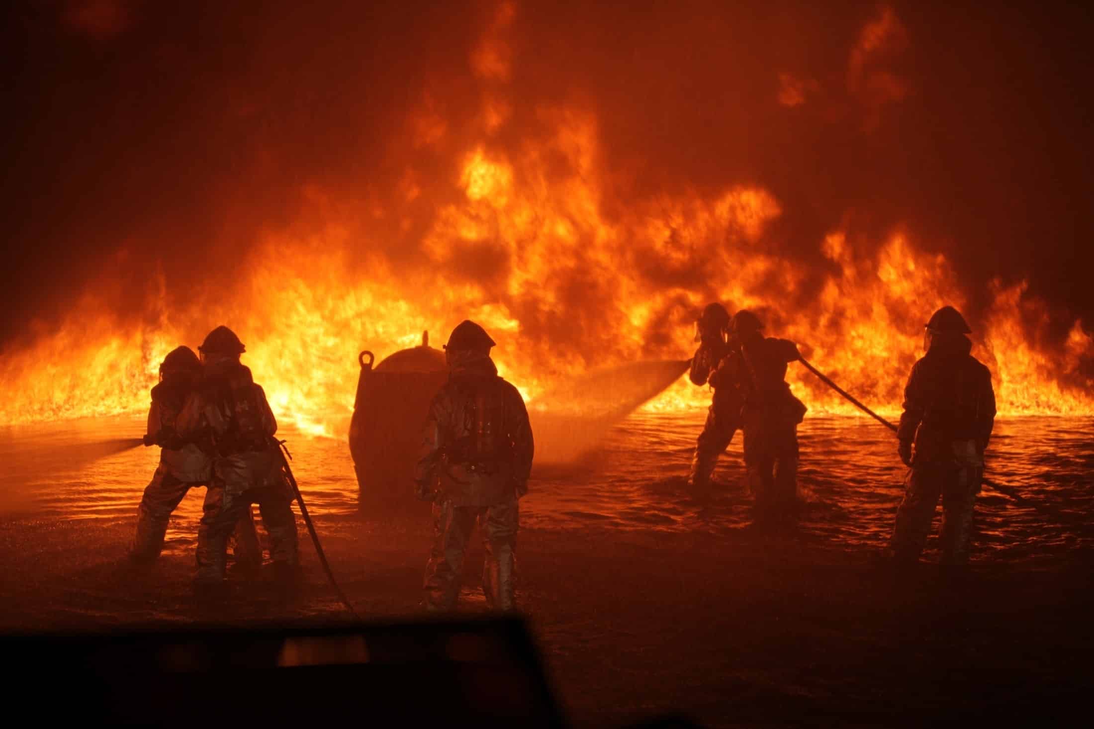 Fire Fighters tackling fire similar to the Kincade Fire in California