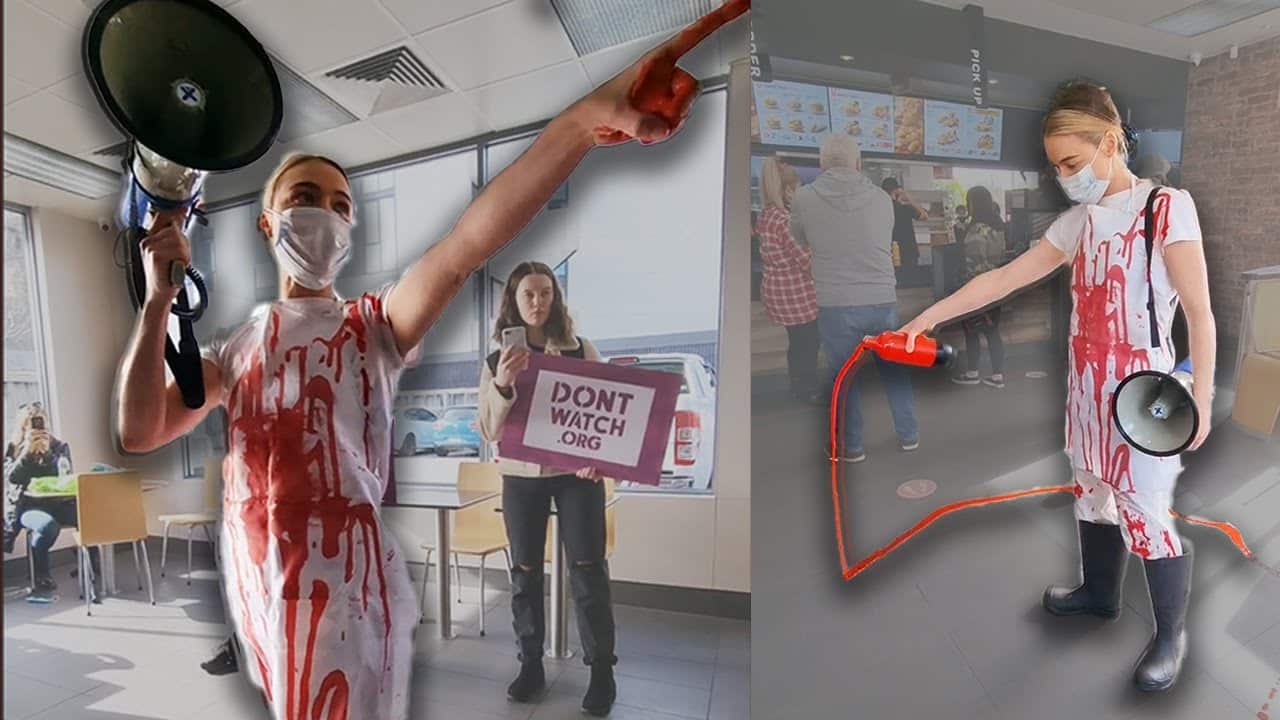Controversial Vegan Activist Tash Peterson Pours Fake