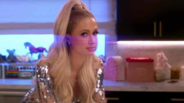 Paris Hilton in her kitchen