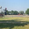 Helicopter landing outside Dairy Queen ice cream store