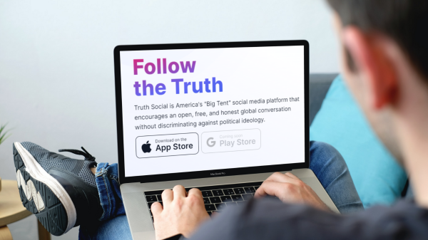 Image of Truth Social landing page on the website.