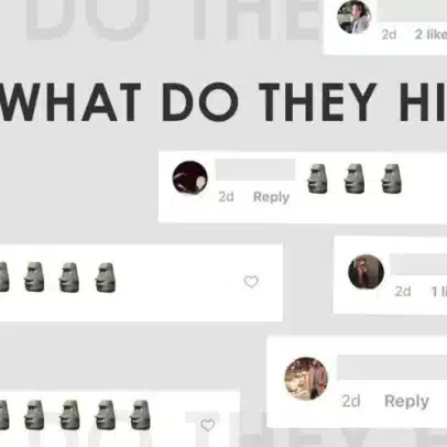 🗿 meaning reflects the moai emoji meaning, with sigma stone face emojis hiding a stoic vibe. Gen Z uses the chad emoji, inspired by the Easter Island statue face.