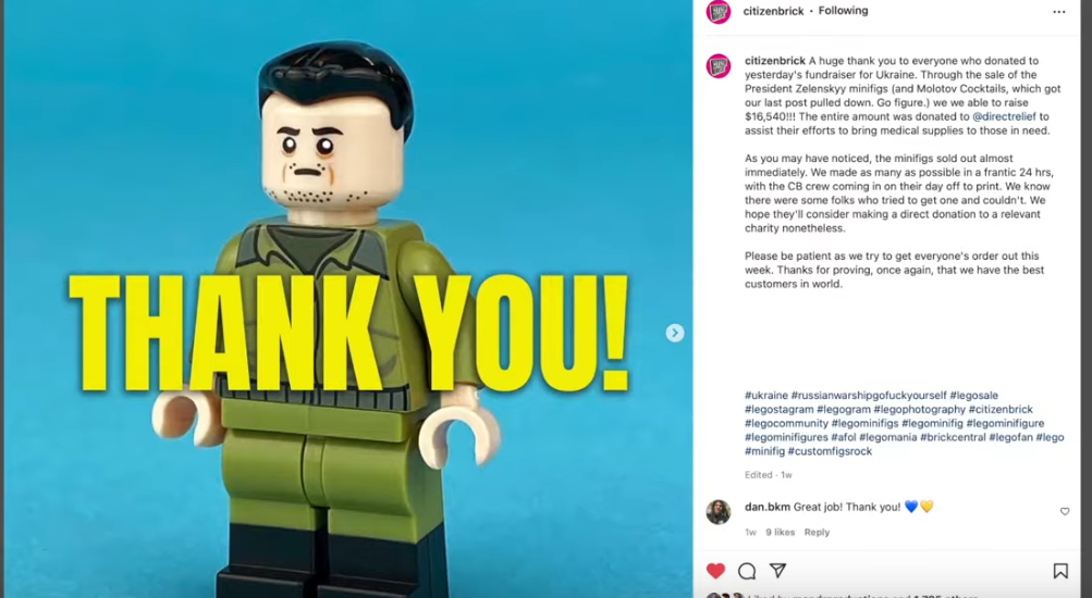 Custom Lego Store Makes President Zelensky, Molotov Cocktails and Soldier  Pieces To Raise Money For Ukraine - Trill Mag