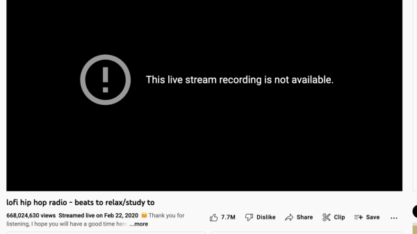 Lofi Girls' YouTube livestream on Monday, July 11th after a flase copyright takedown request disabled their livestream.