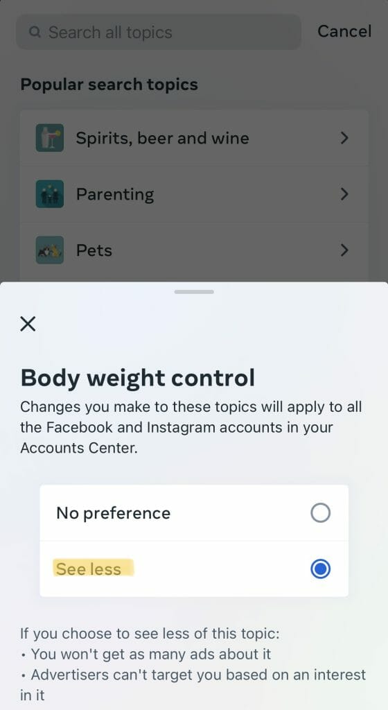 How to filter out diet culture adverts