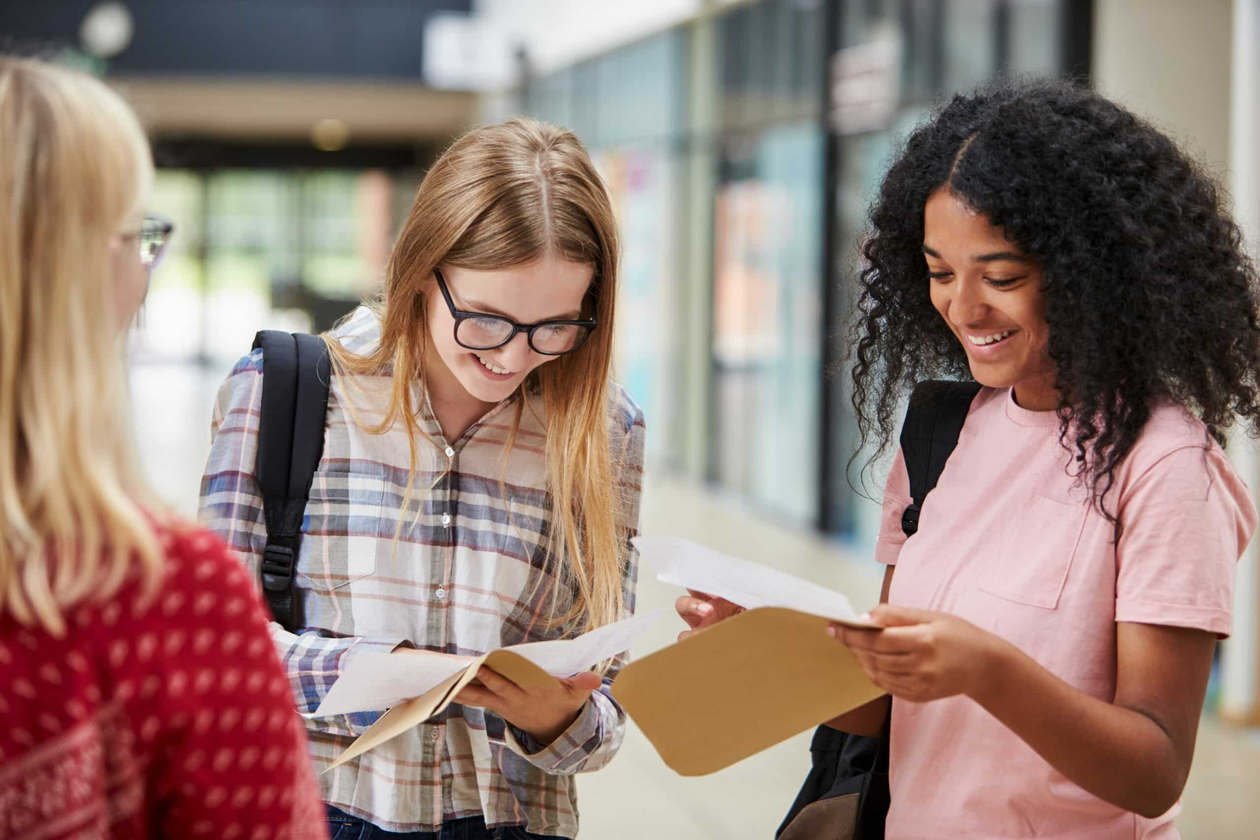 3 girls open their a-level results