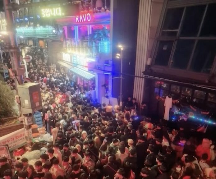 The Itaewon district was filled with massive crowds Saturday night.