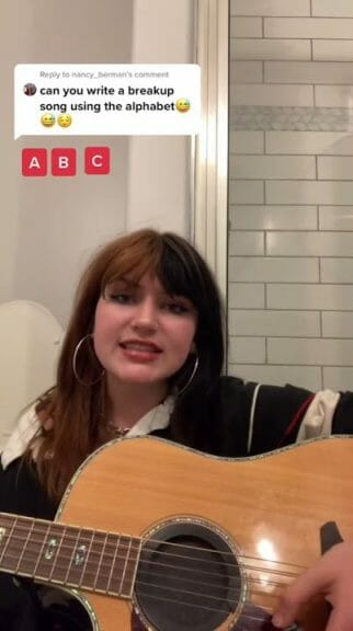 TikTok video featuring GAYLE previewing her song abcdefu.