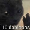 10 dabloons with a cat