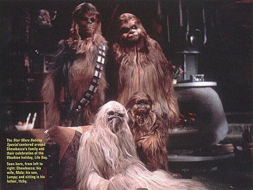 Chewbacca's family gather with Chewbacca