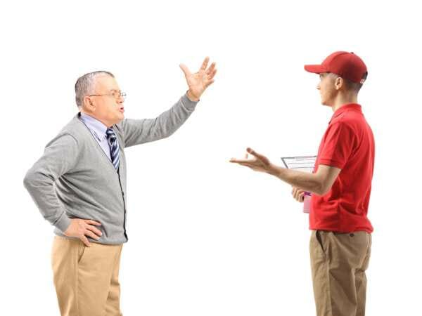 angry customer yelling at retail worker