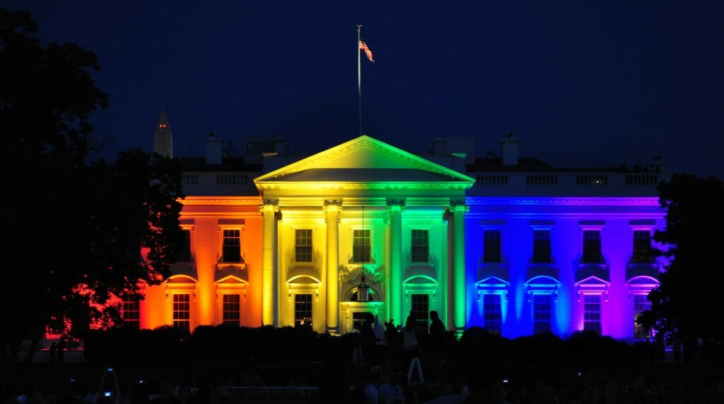 rainbow cast on white house following legalization of same-sex marriage