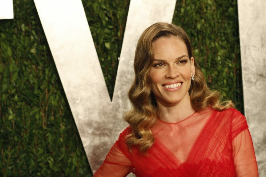 Hilary Swank, star of Alaska Daily and surprise nomination, on a red carpet. (Joe Seer/Shutterstock)