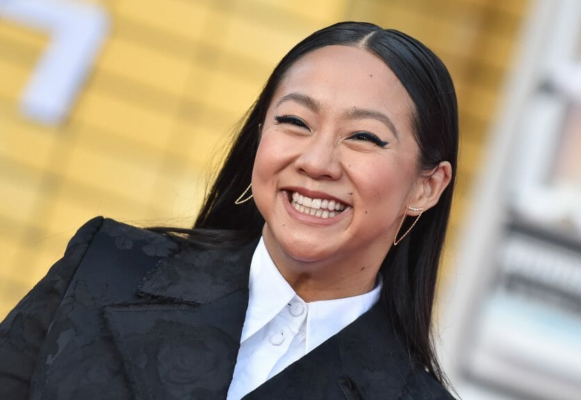 Stephanie Hsu, actress in Everything Everywhere All At Once and snubbed nominee at Golden Globes, at a premiere. (DFree/Shutterstock)
