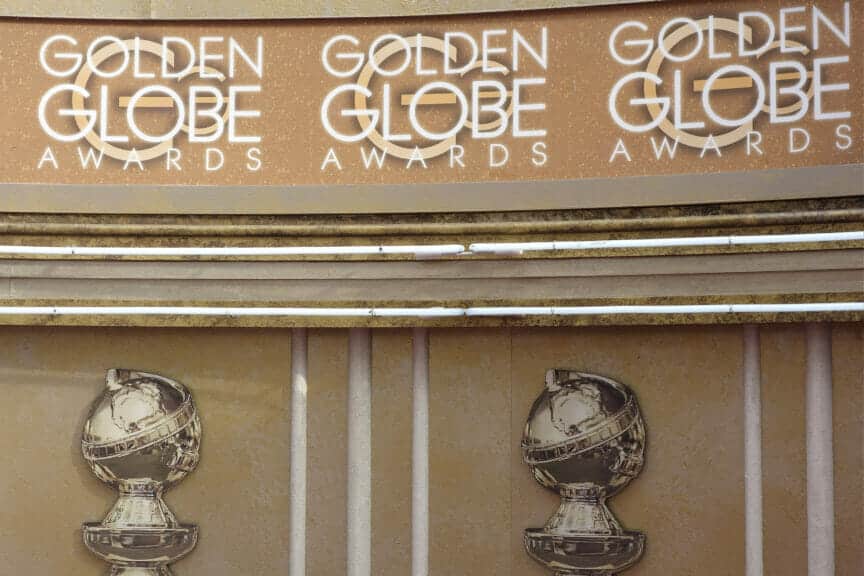 Golden Globes wall at the award show, a night where the nominees are celebrated.