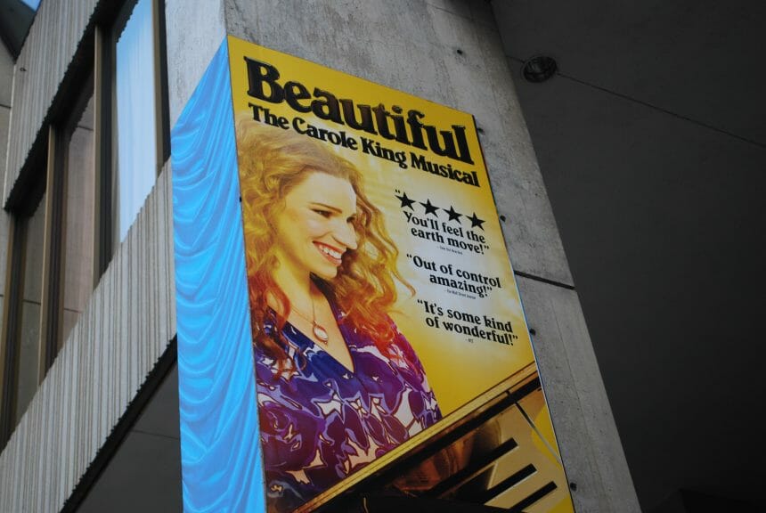 Advertisement for jukebox musical "Beautiful: The Carole King Musical"