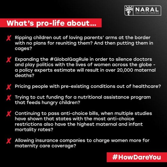 naral pro life checklist