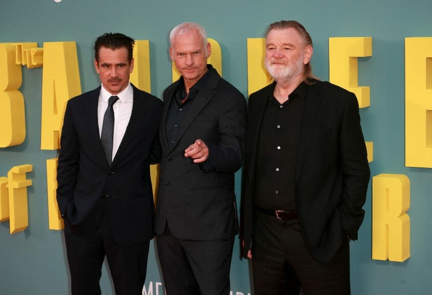 Colin Farrell, Martin McDonough, and Brendon Gleeson, cast and writer of The Banshees of Inisherin (Fred Duval/Shutterstock)