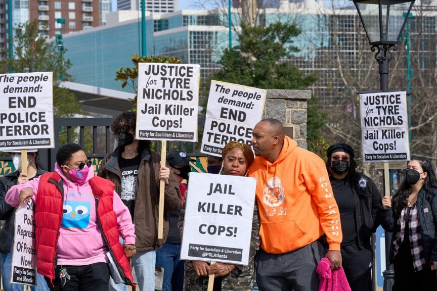 photo of protestors in support of tyre nichols