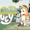 The animated characters from Bluey