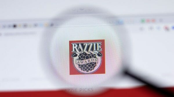Closeup of Razzies Logo on a computer.