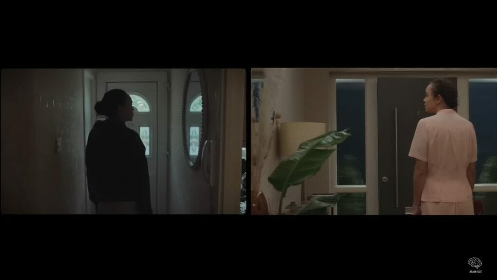 The start and end of the movie. Cheryl sees herself in the mirror for the first and second time as a goodbye to herself.
