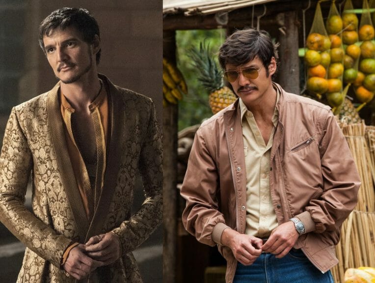 Oberyn Martell and Javier Peña from TV shows Game of Thrones and Narcos respectively. Both played by Pedro Pascal.