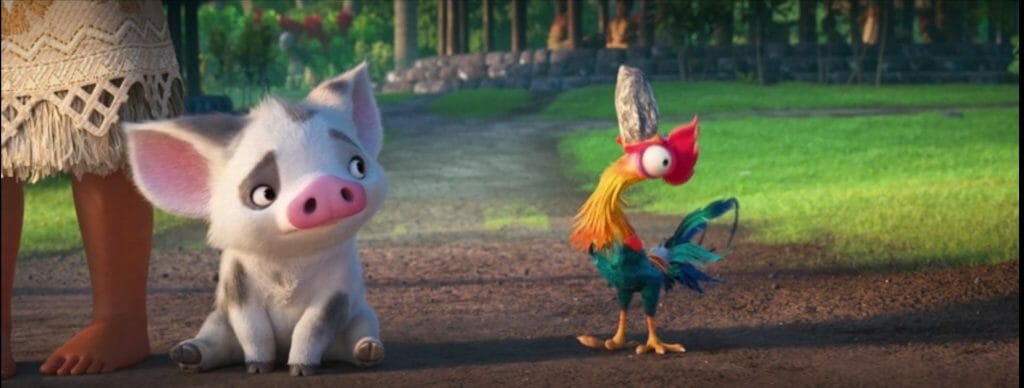 The chicken from Moana is pictured as stupid and is compared to autistic people. 