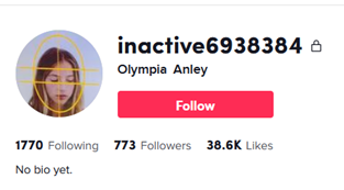 Olympia Anley's TikTok account has been deleted