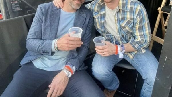 Aaron Rodgers and Miles Teller at the Taylor Swift concert.