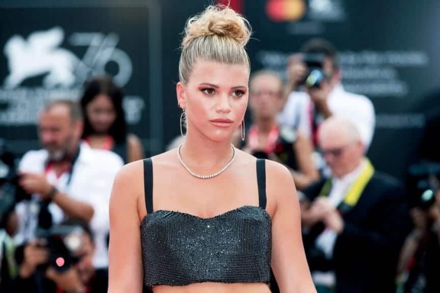 Sofia Richie walks the red carpet ahead of the Opening Ceremony during the 76th Venice Film Festival on August 28, 2019 in Venice, Italy.