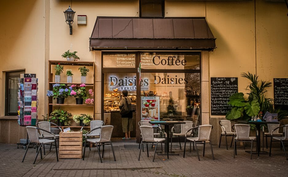 Exterior of German cafe