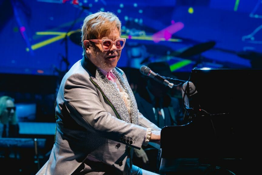Elton John in concert during his farewell tour (Tony Norkus/Shutterstock)