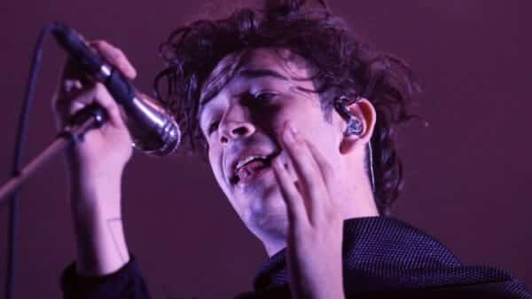 Lead singer Matt Healy of the English indie-rock band The 1975 performs during their Halloween show in Pittsburgh Monday, October 31 at Stage AE.