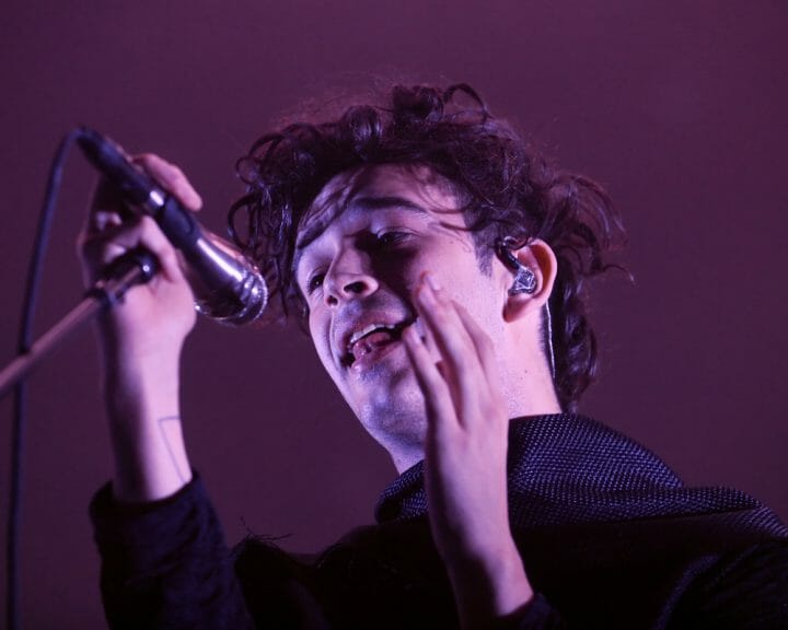 Lead singer Matt Healy of the English indie-rock band The 1975 performs during their Halloween show in Pittsburgh Monday, October 31 at Stage AE.