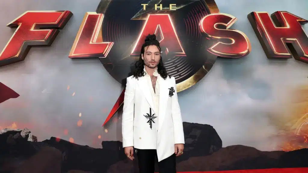 Ezra Miller at "The Flash" film premiere in Los Angeles, California, on June 12, 2023.