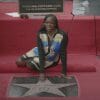 Tupac's sister, Sekyiwa Shakur, on the Hollywood Walk of Fame.