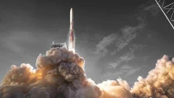 A render of the ULA Vulcan taking flight. Image: ULA