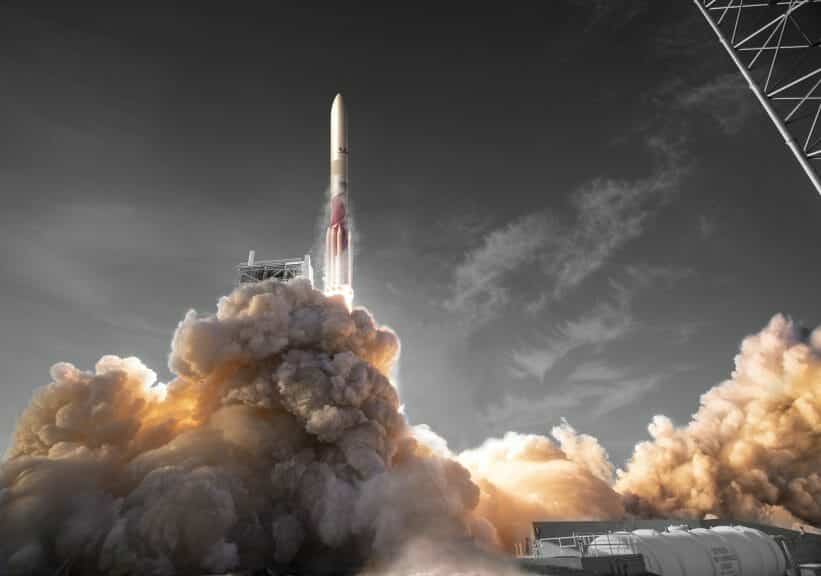 A render of the ULA Vulcan taking flight. Image: ULA