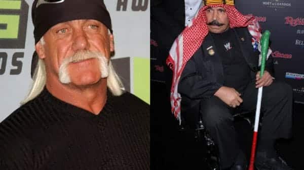 Hulk Hogan (left) and The Iron Sheik (right)