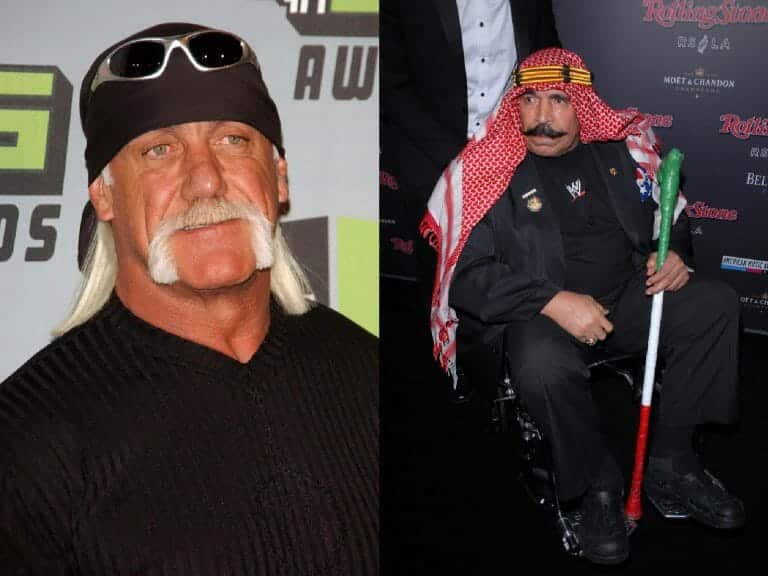 Hulk Hogan (left) and The Iron Sheik (right)