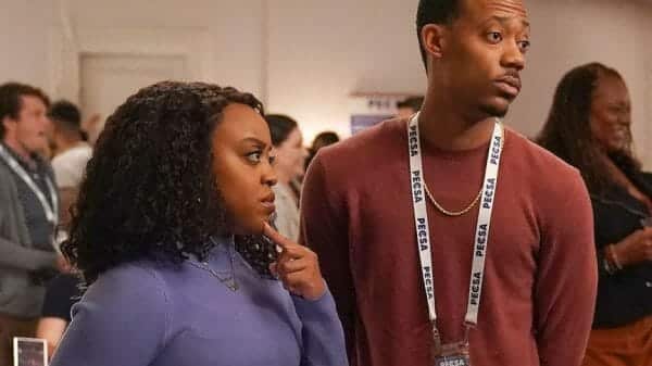 Quinta Brunson and Tyler James Williams on Abbott Elementary. GILLES MINGASSON/ABC
