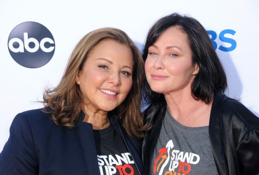 Shannen Doherty (right) at the 6th Biennial Stand Up To Cancer Telecast held at the Barkar Hangar in Santa Monica, USA on September 7, 2018.
