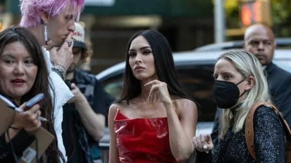 Colson Baker aka Machine Gun Kelly and Megan Fox attend North America premiere of film Taurus during Tribeca Film Festival at Beacon Theater
