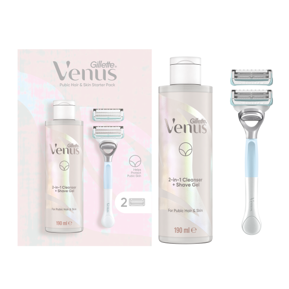 Venus Pubic Hair and Skin Starter Pack for intimate shaving 