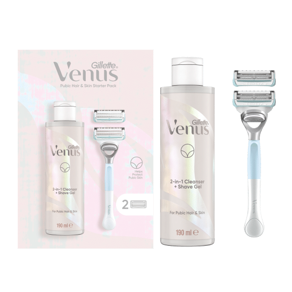 Venus Pubic Hair and Skin Starter Pack for intimate shaving
